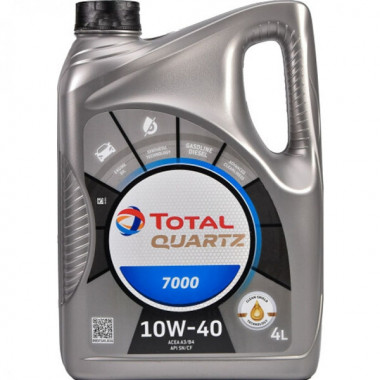 Total Масло моторное полусинтетическое Total Quartz 7000 10W-40 4л. 201523 - Картинка 1