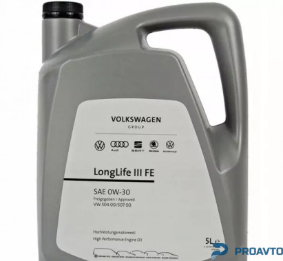 VAG Масло моторное синтетическое VAG Longlife III FE (504 00/507 00) 0W-30 , 5л, GS55545M4 - Картинка 1